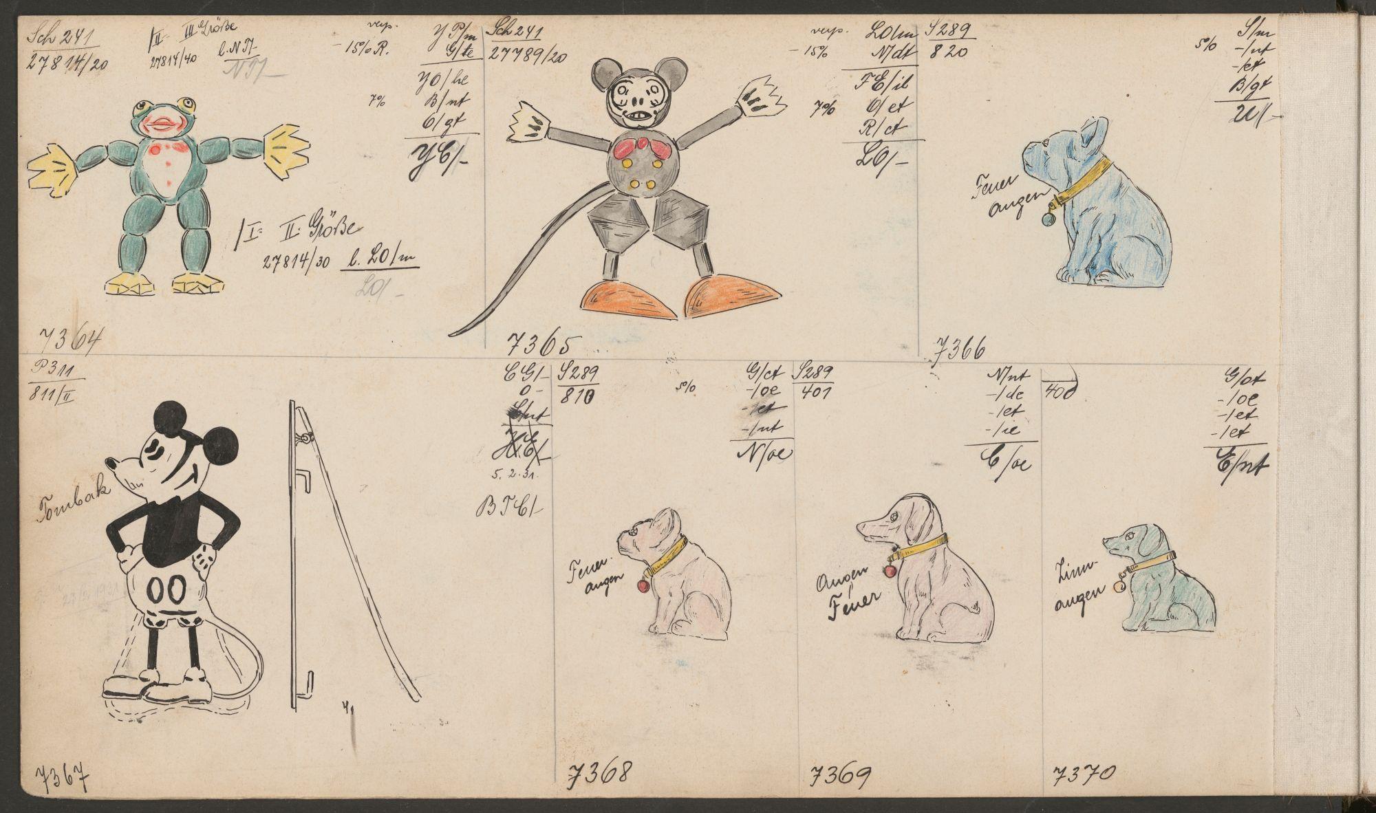 Ukázka ze vzorníku drobných dekorací, Exportní dům Thiel & Rhode, Jablonec nad Nisou, po r. 1930